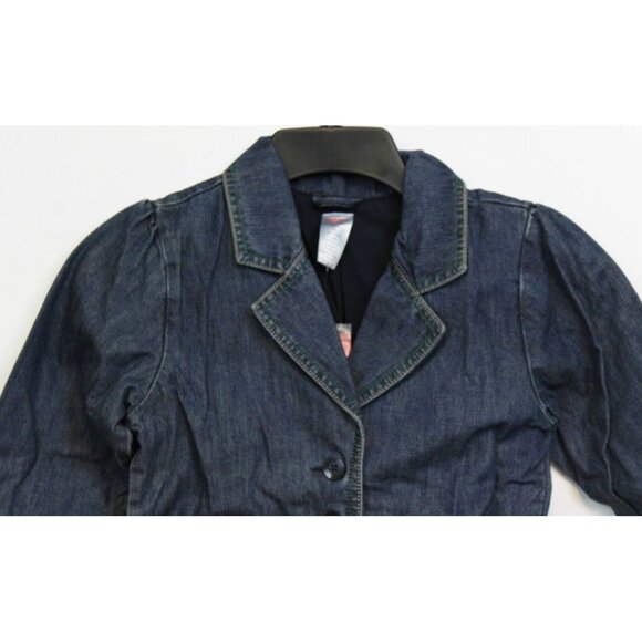 NEW 2006/05 Gymboree Prep Denim Blazer Jacket 10 Spring Tulip Belted Buttons - Picture 2 of 10